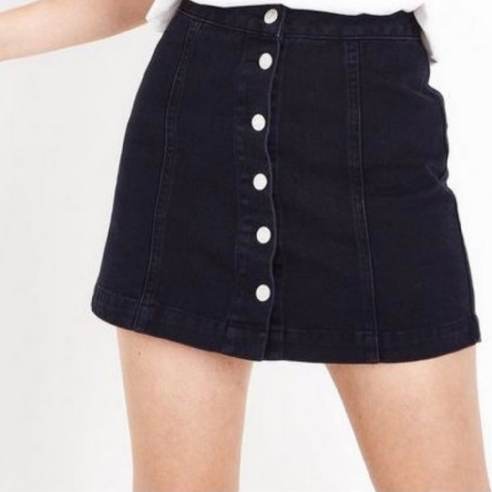 Free People Button Down Denim Skirt